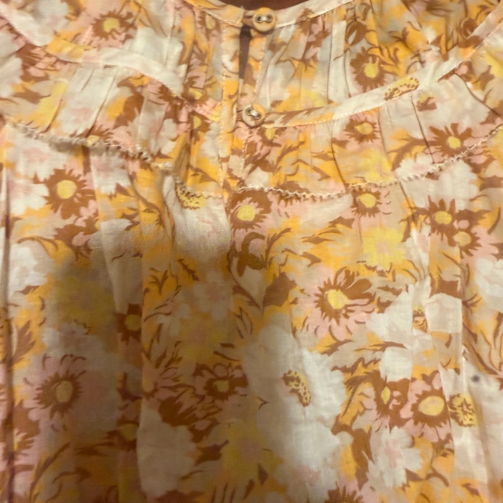 Christy Dawn Yellow Floral Puff-Sleeve Mini Dress with Smocked Waist - Picture 12 of 16